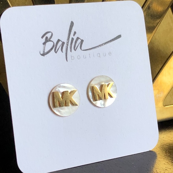 Michael Kors Mother of Pearl Stud Earrings - Picture 6 of 6